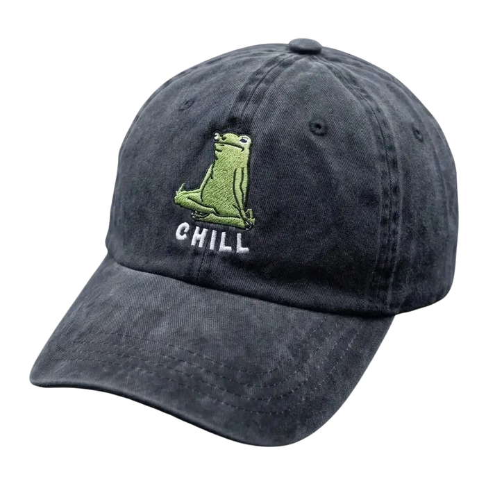 Chill Washed Cap – Embroidered Frog Streetwear Cap