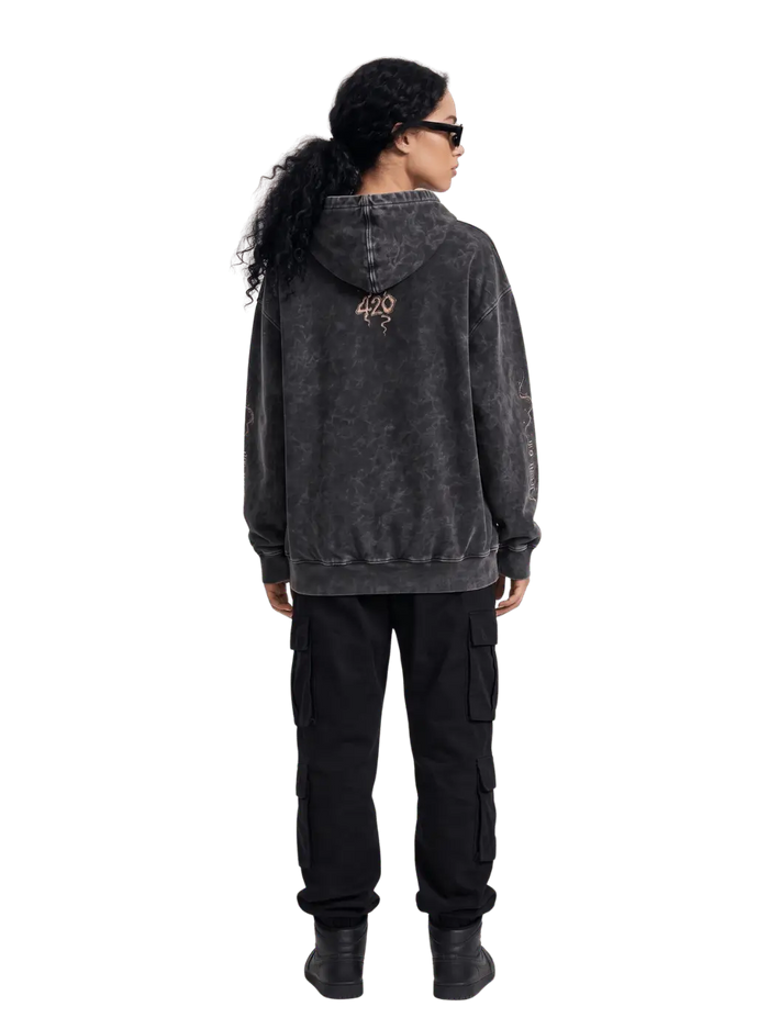 Chill No Rush Oversized Acid Wash Hoodie | Streetwear Egypt