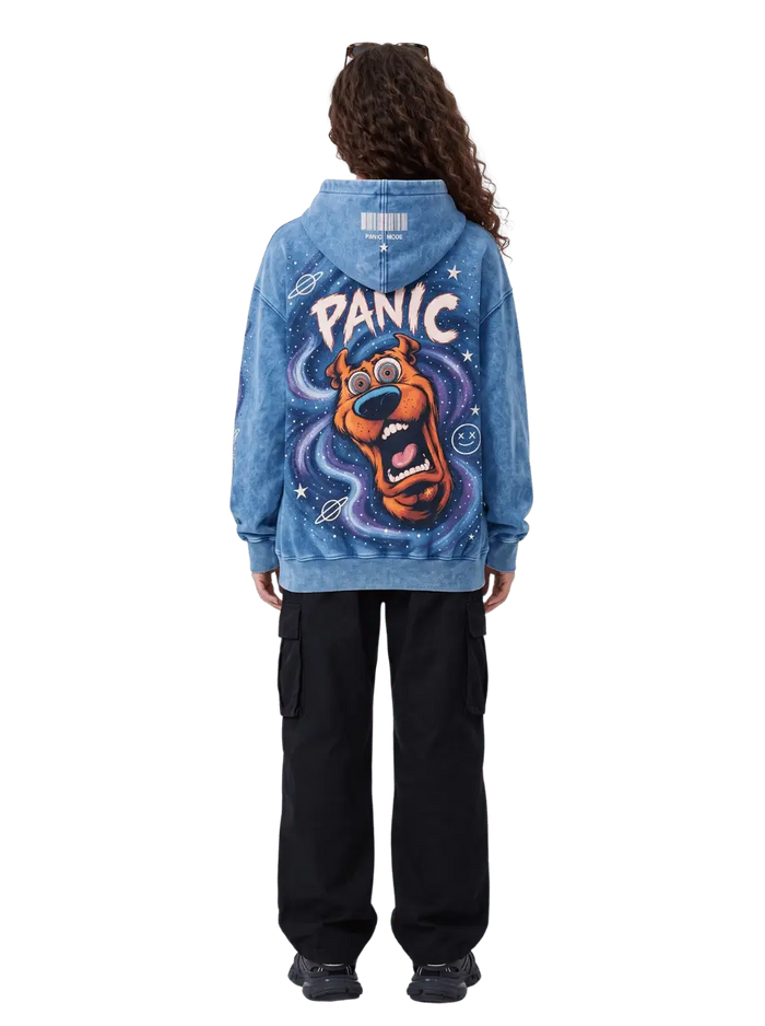 Panic Mode Oversized Acid Wash Graphic Hoodie | Streetwear Egypt