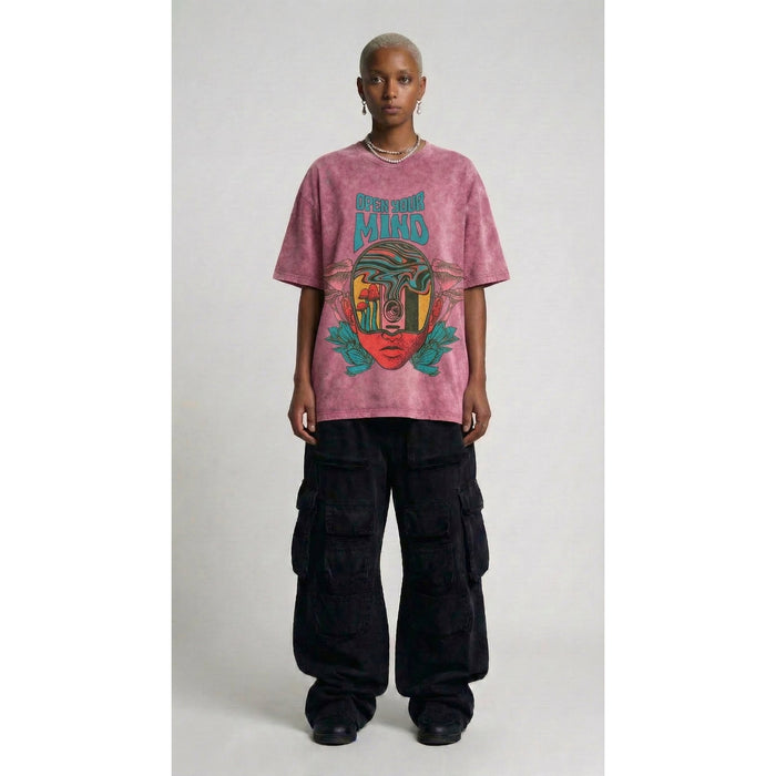 Open you mind - Washed Oversized T-shirt | NEX Streetwear Egypt |