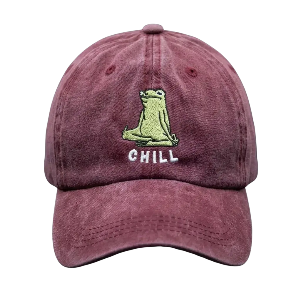 Chill Washed Cap – Embroidered Frog Streetwear Cap
