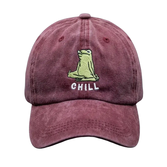 Chill Washed Cap – Embroidered Frog Streetwear Cap