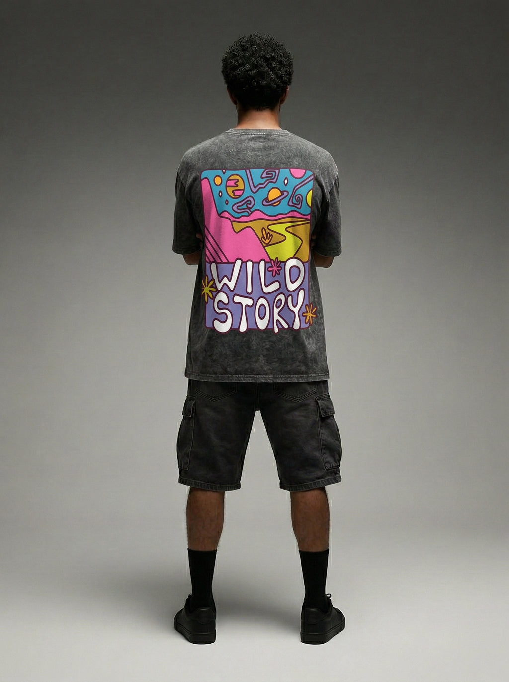Wild Story- Washed Oversized T-Shirt | NEX Streetwear Egypt | T-Shirts