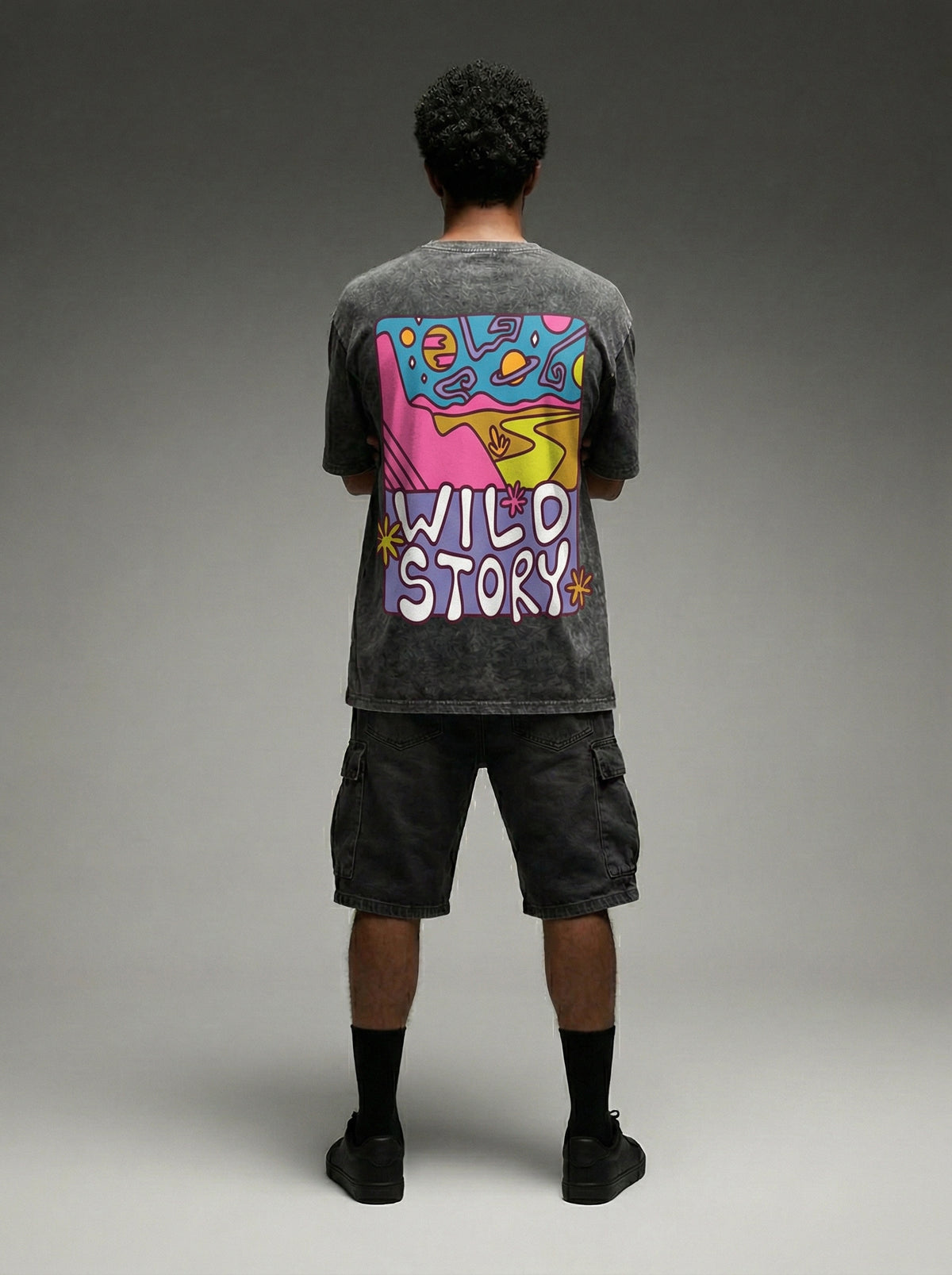 Wild Story- Washed Oversized T-Shirt | NEX Streetwear Egypt | T-Shirts