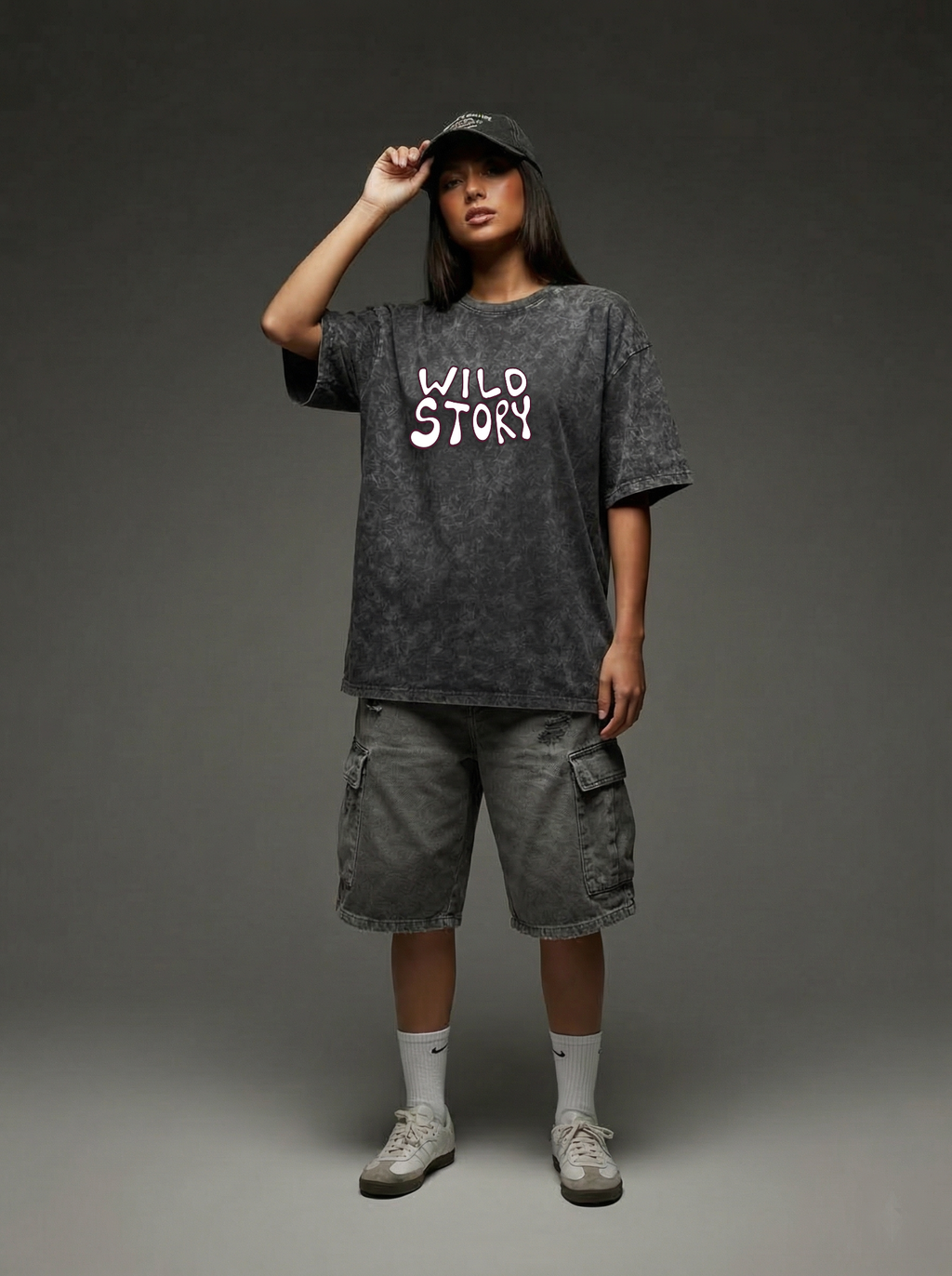 Wild Story- Washed Oversized T-Shirt | NEX Streetwear Egypt | T-Shirts