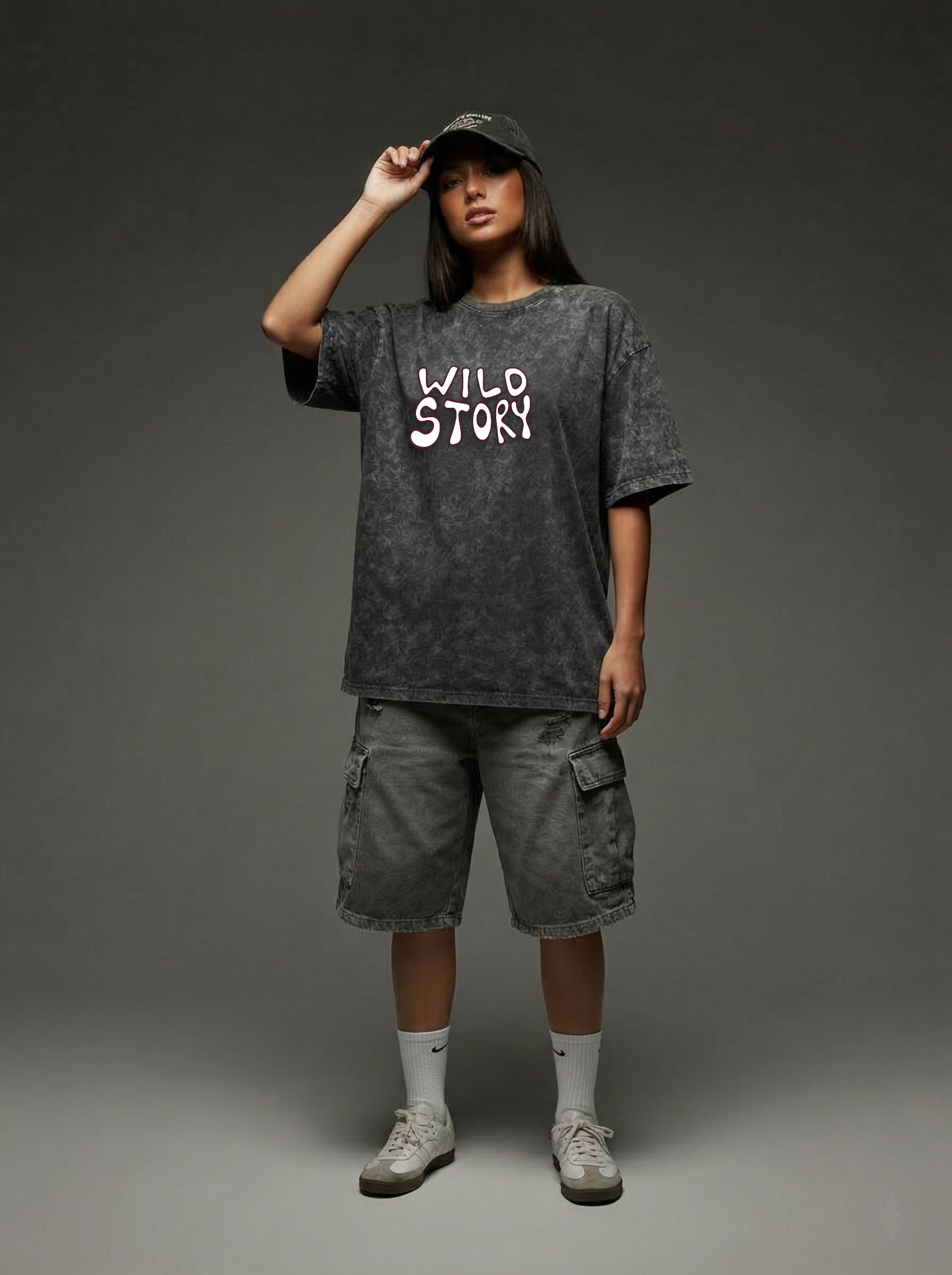 Wild Story- Washed Oversized T-Shirt | NEX Streetwear Egypt | T-Shirts