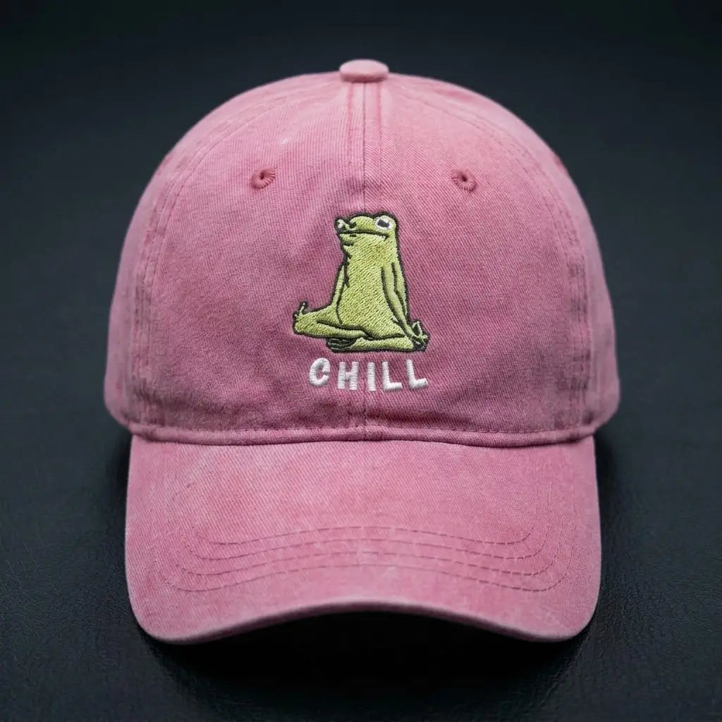 Chill Washed Cap – Embroidered Frog Streetwear Cap