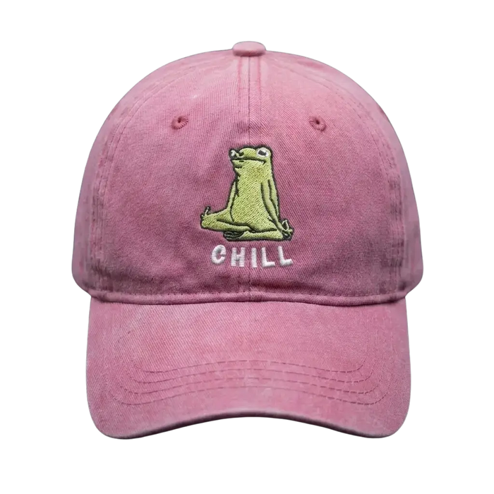 Chill Washed Cap – Embroidered Frog Streetwear Cap