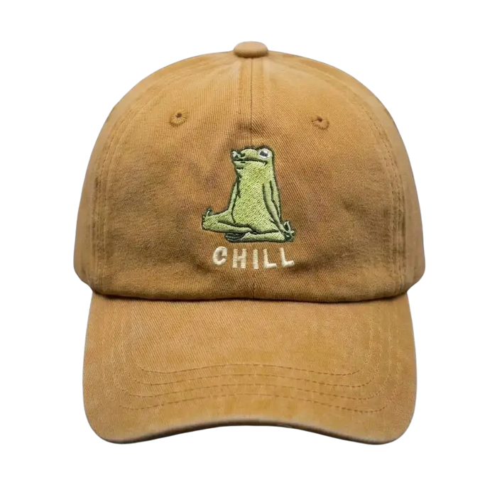 Chill Washed Cap – Embroidered Frog Streetwear Cap