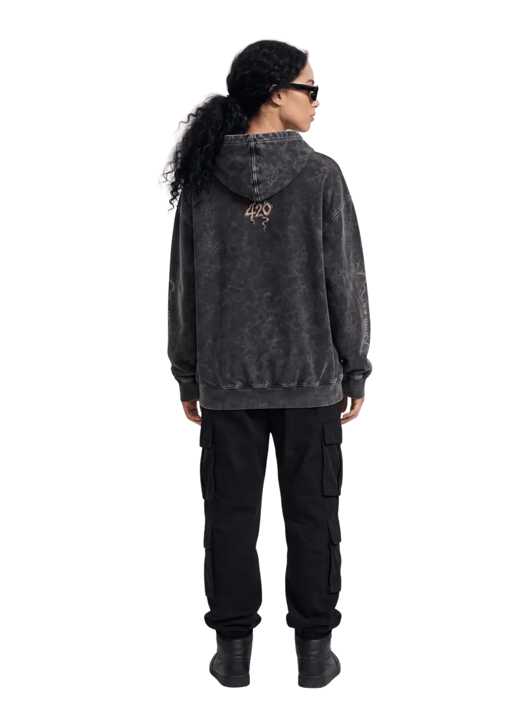 Chill No Rush Oversized Acid Wash Hoodie | Streetwear Egypt