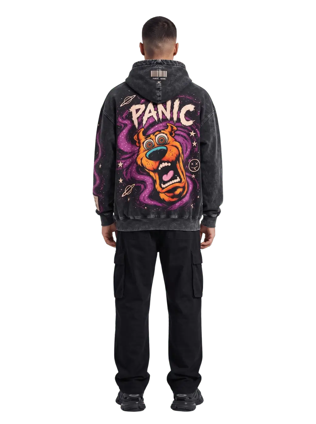 Panic Mode Oversized Acid Wash Graphic Hoodie | Streetwear Egypt