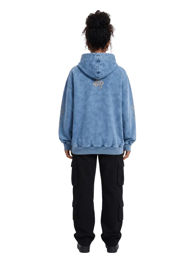 Chill No Rush Oversized Acid Wash Hoodie | Streetwear Egypt