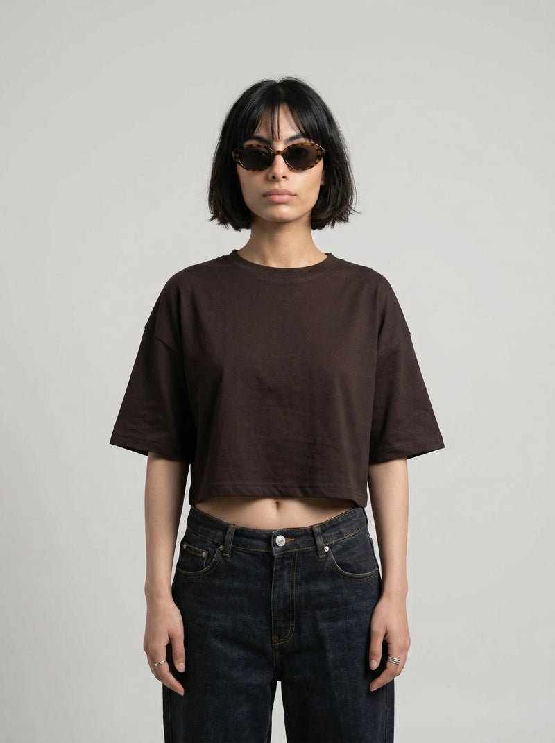Cropped Oversized T-Shirt | NEX Streetwear Egypt | Basic Cropped T-shirts