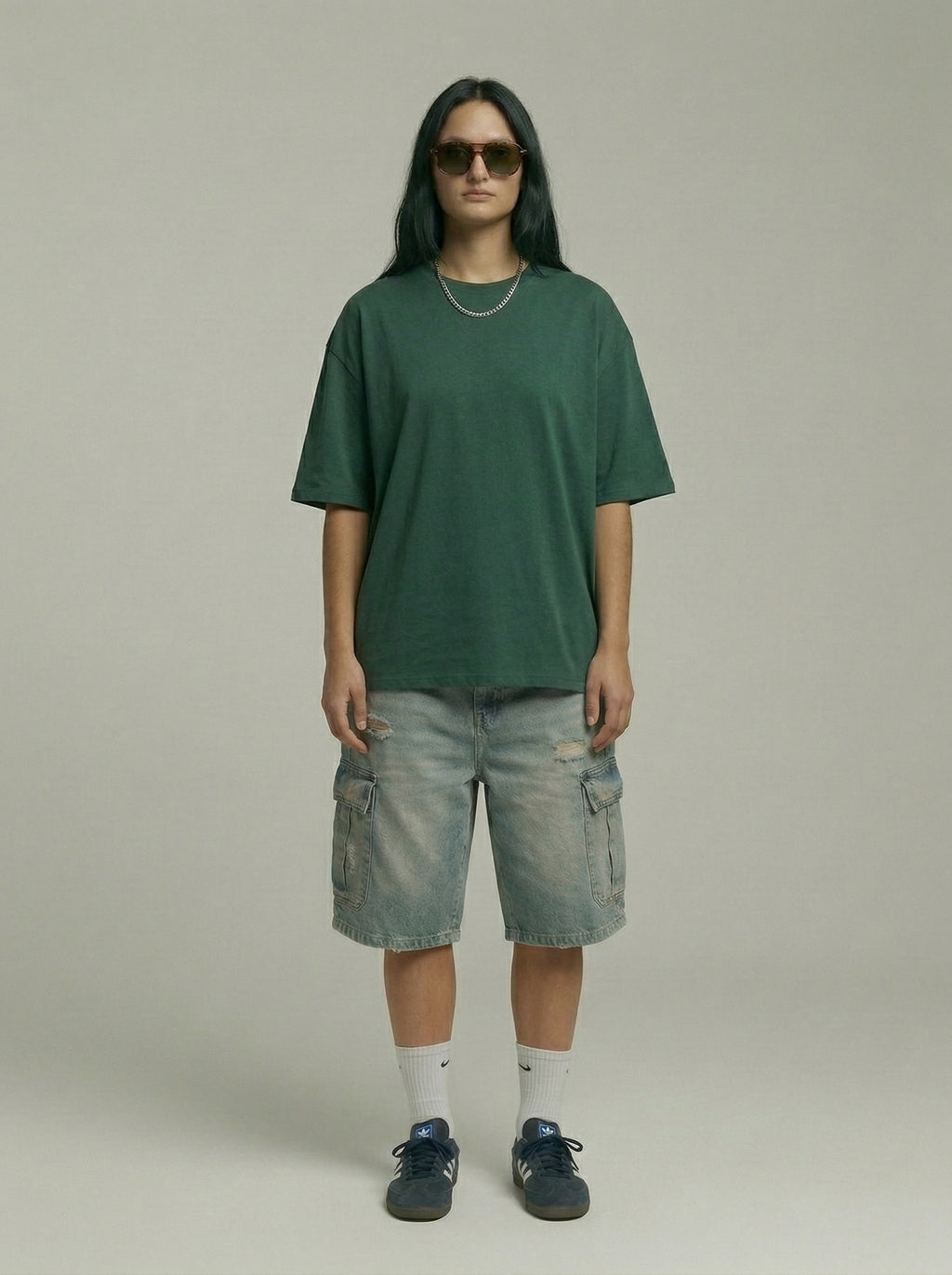 Oversized Green T-Shirt | NEX Streetwear Egypt | Basic T-Shirts