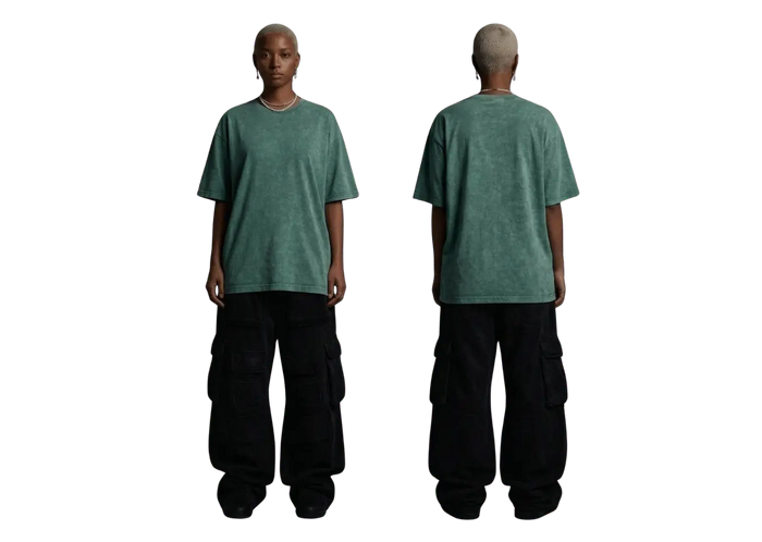 Washed Oversized T-Shirt - Green