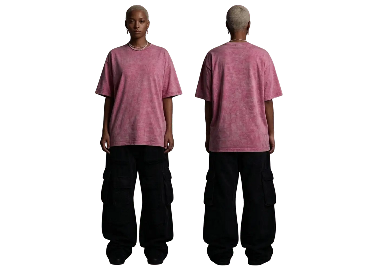 Washed Oversized  T-Shirt - Pink