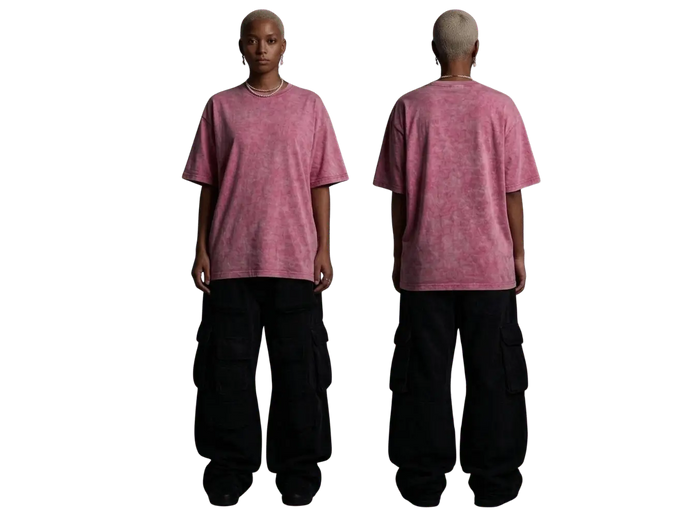 Washed Oversized  T-Shirt - Pink