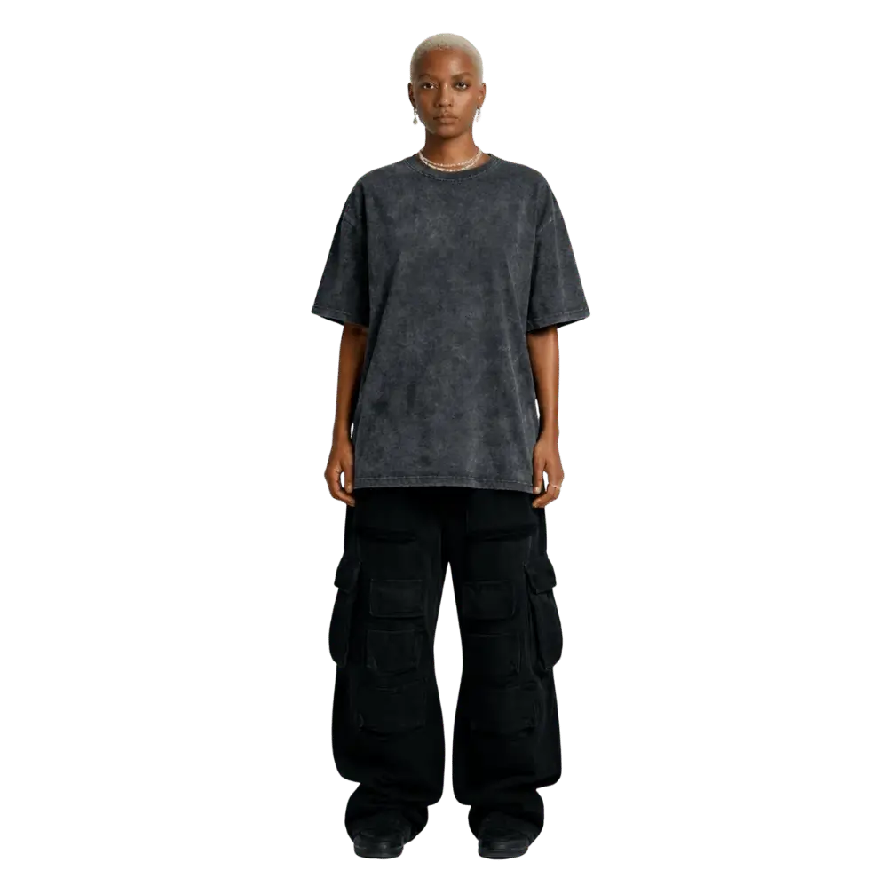 Washed Oversized Unisex T-Shirt - Dark Grey