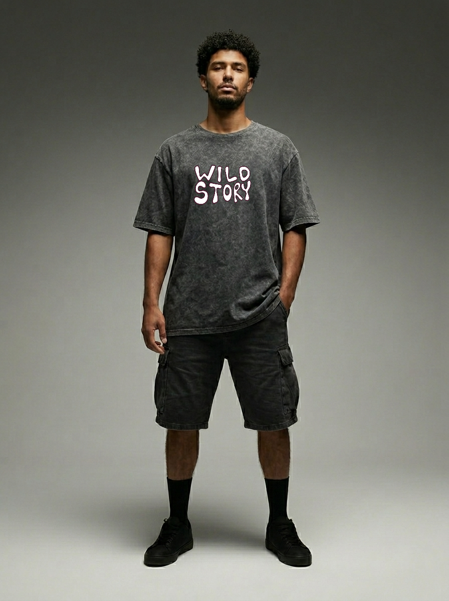 Wild Story- Washed Oversized T-Shirt | NEX Streetwear Egypt | T-Shirts
