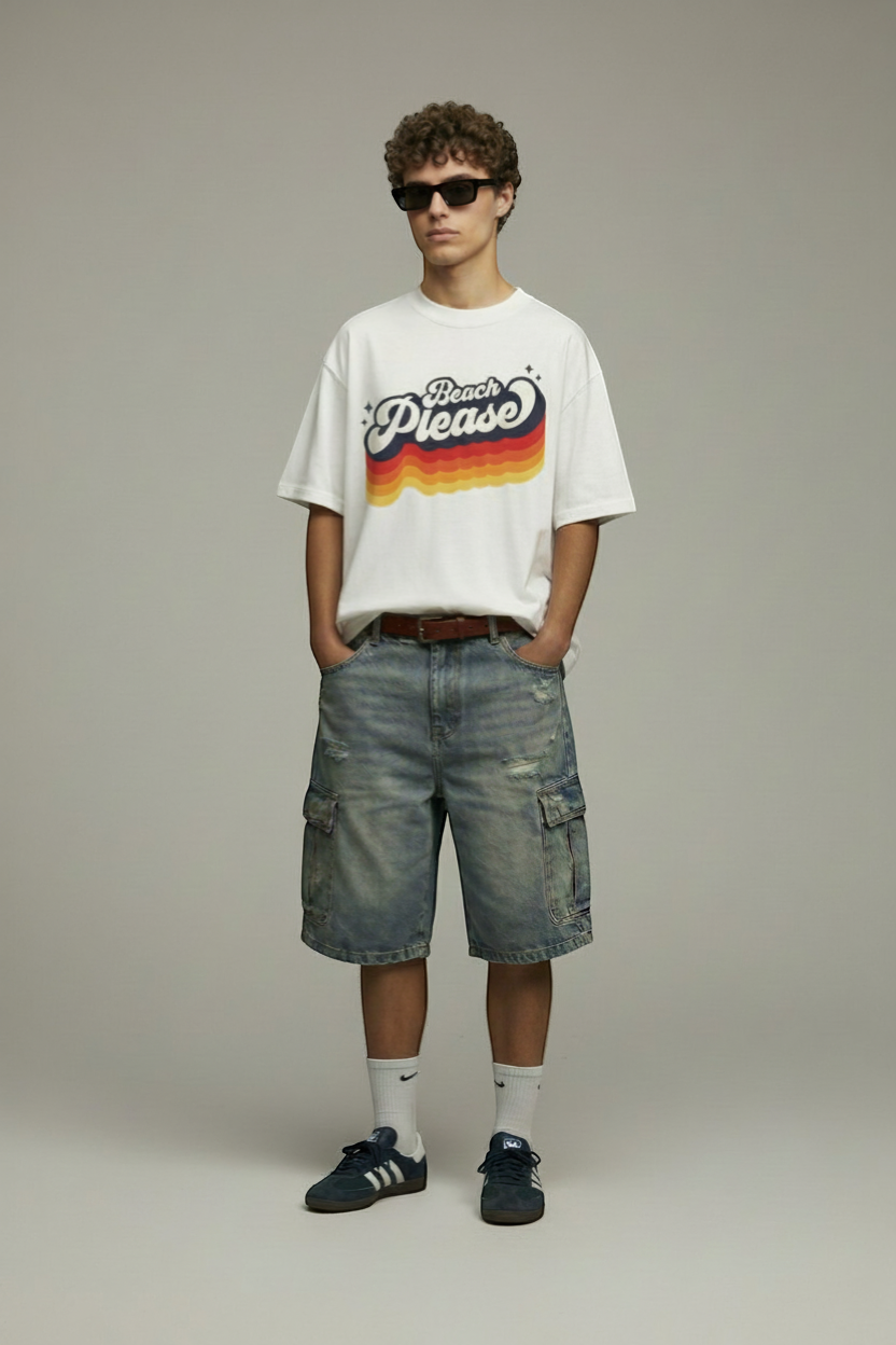 Beach Please - Oversized T-Shirt | NEX Streetwear Egypt | T-Shirts