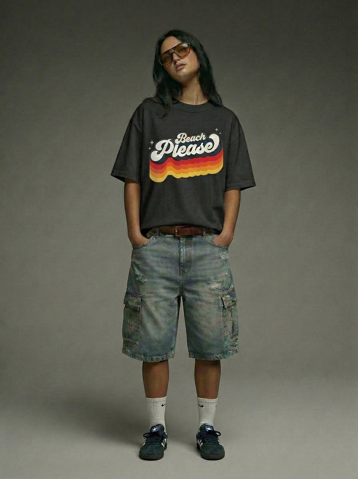 Beach Please - Oversized T-Shirt | NEX Streetwear Egypt | T-Shirts