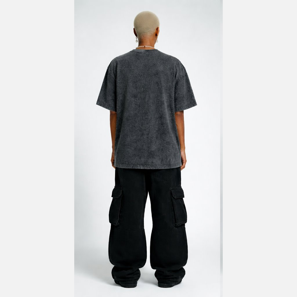 Washed Oversized Unisex T-Shirt - Dark Grey | NEX Streetwear Egypt | Basic T-Shirts