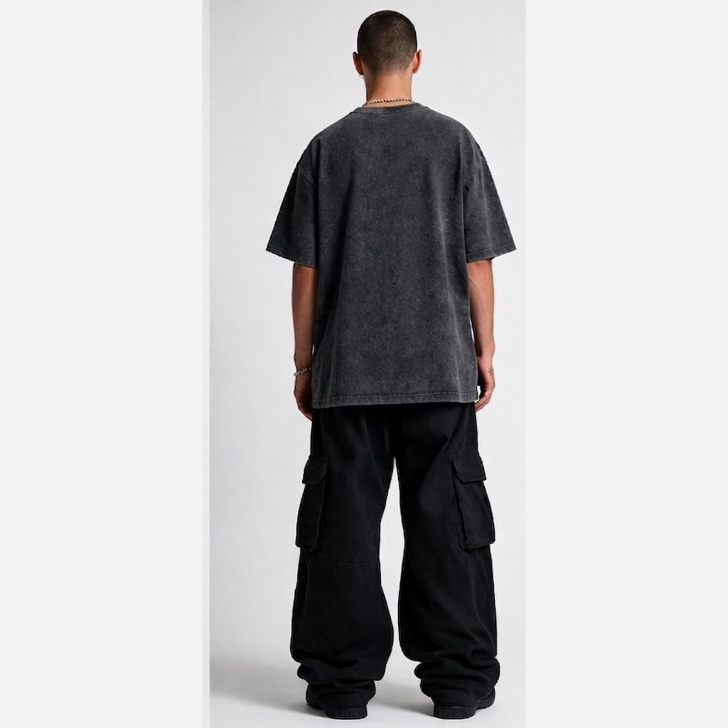 Washed Oversized Unisex T-Shirt - Dark Grey | NEX Streetwear Egypt | Basic T-Shirts