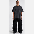 Washed Oversized Unisex T-Shirt - Dark Grey | NEX Streetwear Egypt | Basic T-Shirts