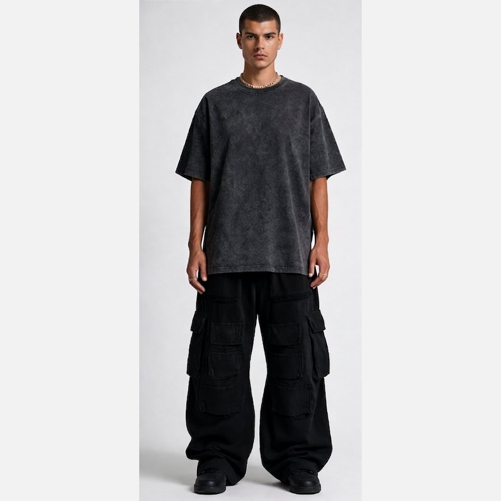 Washed Oversized Unisex T-Shirt - Dark Grey