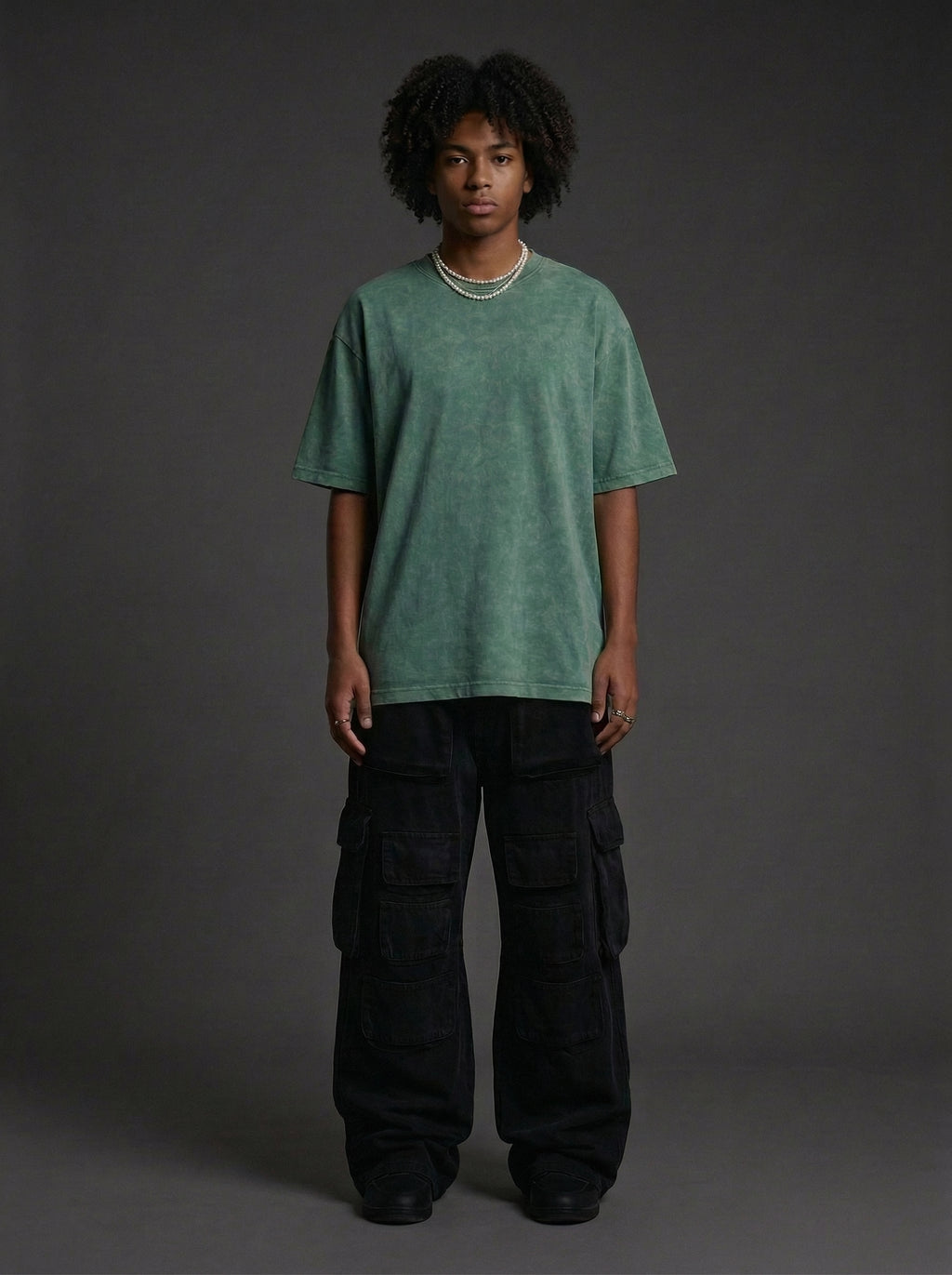 Washed Oversized T-Shirt - Green | NEX Streetwear Egypt | Basic T-Shirts