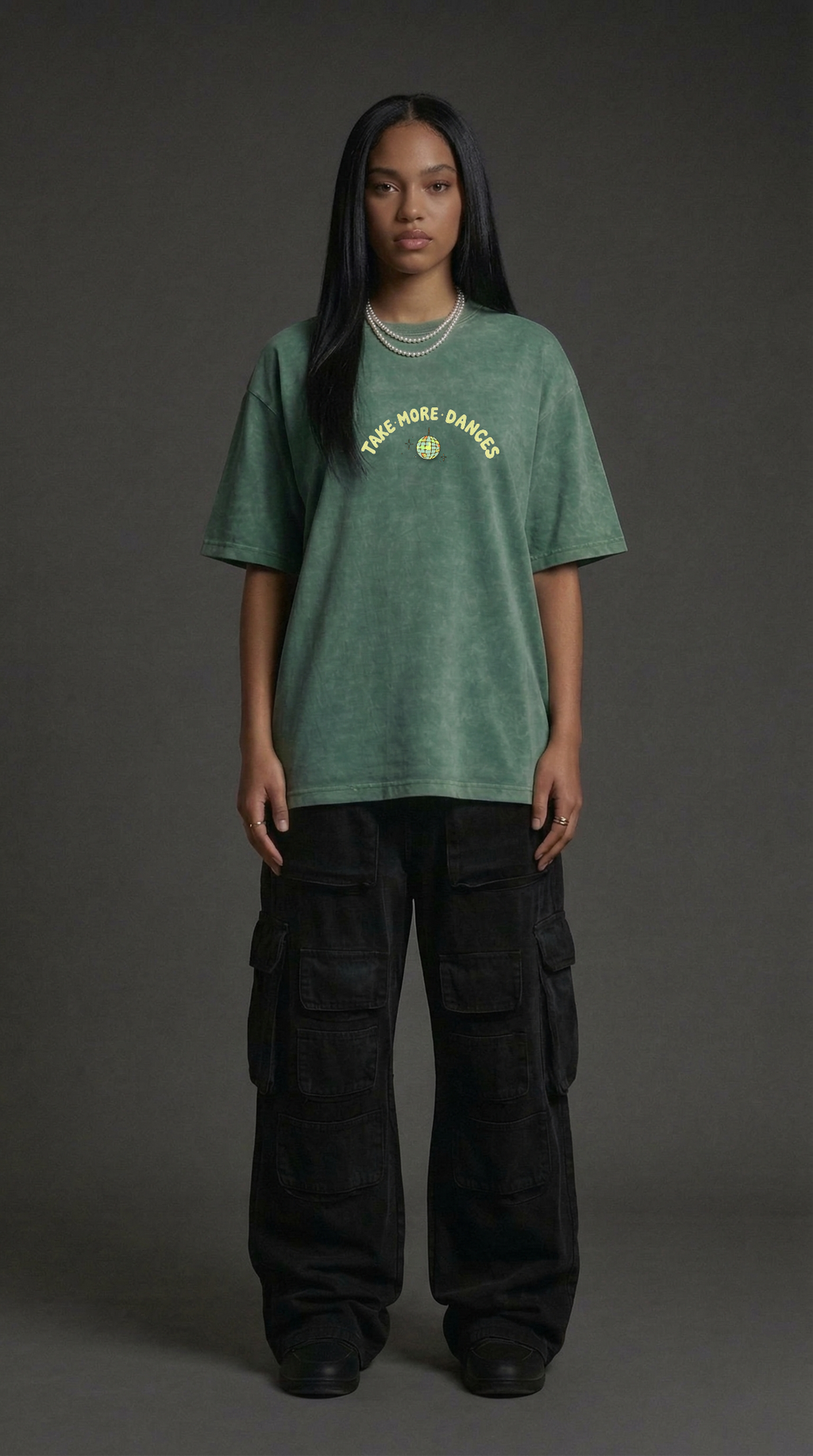Dance More Dances- Washed Oversized Unisex | NEX Streetwear Egypt | T-Shirts