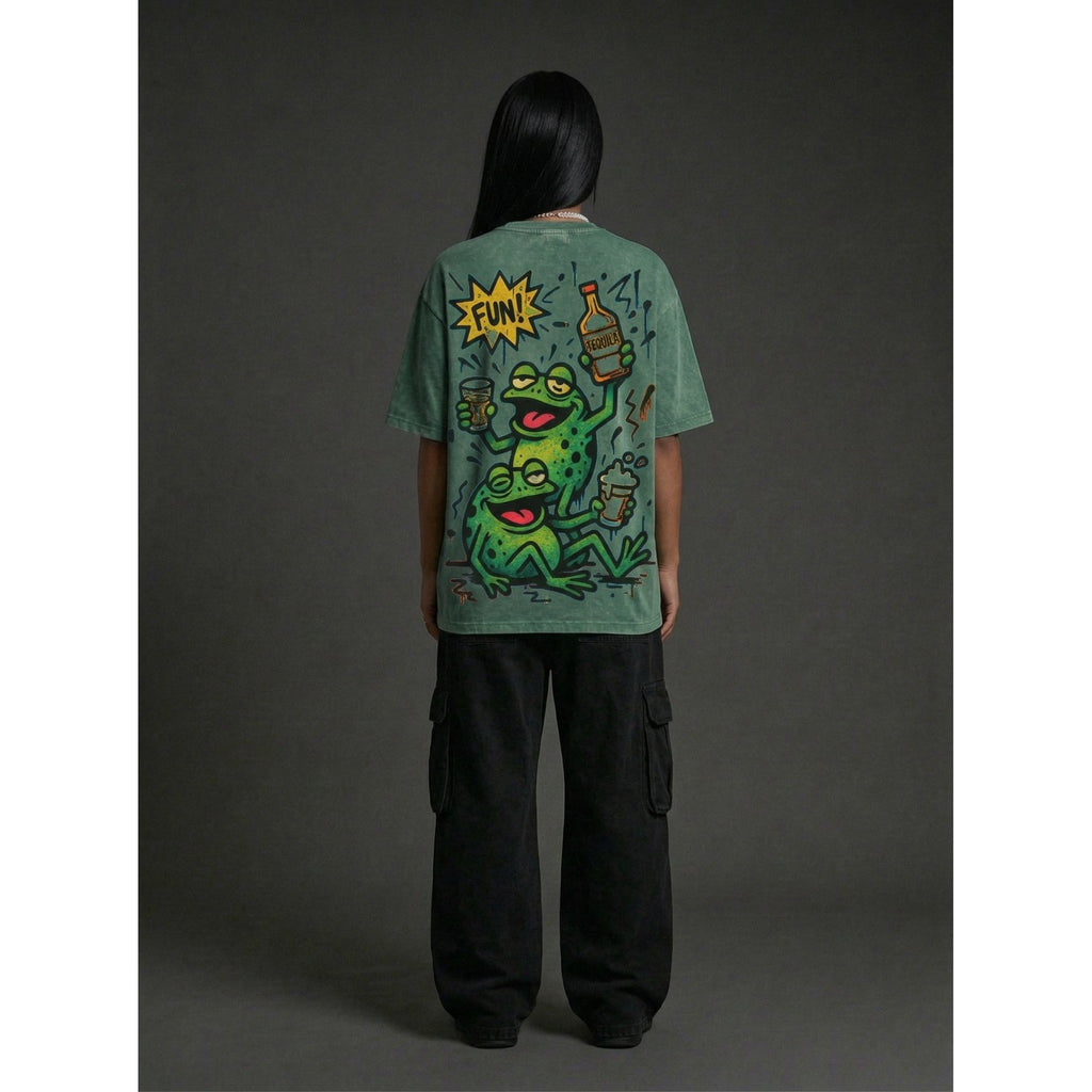 Dancing frogs - Washed Oversized Unisex
