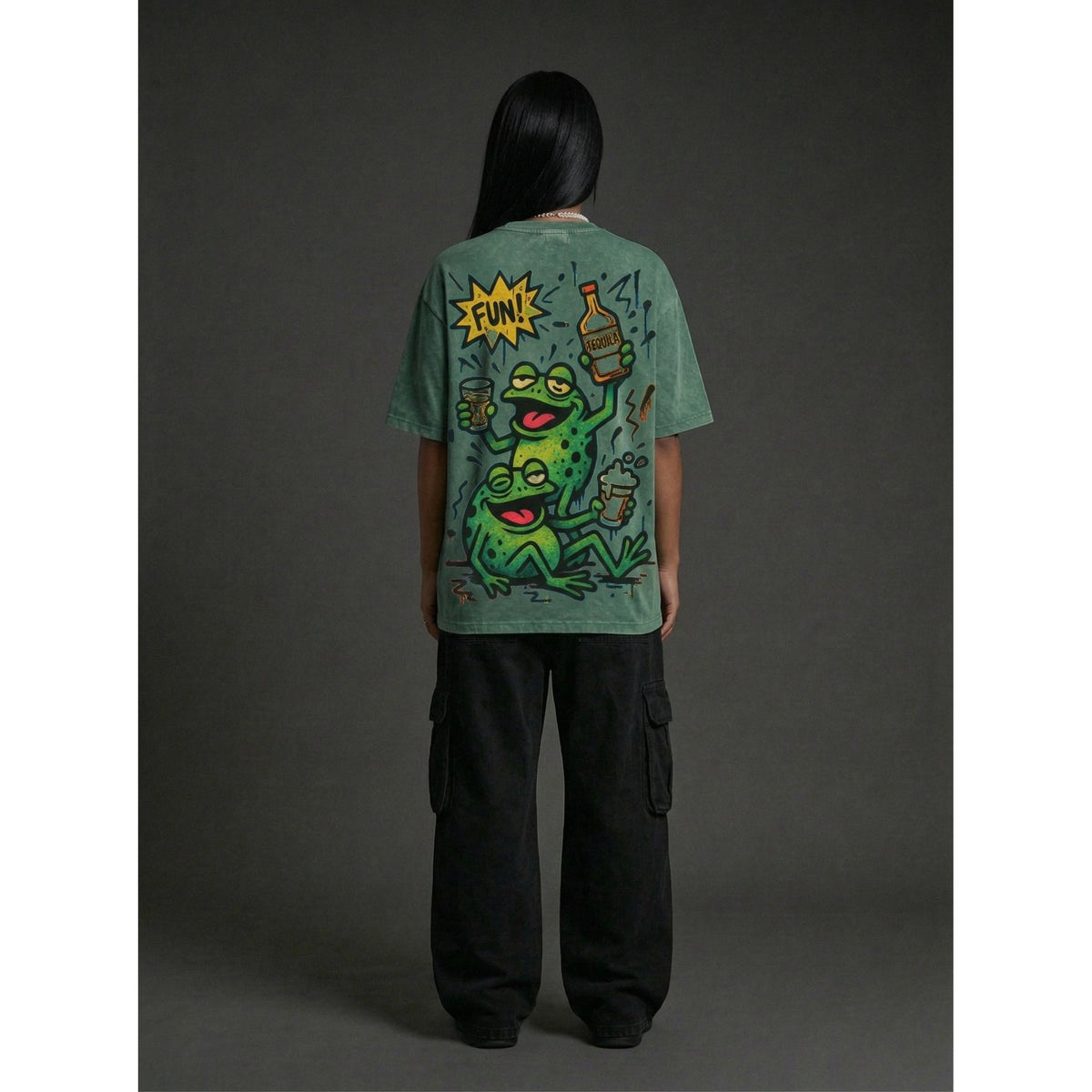 Dancing frogs - Washed Oversized | NEX Streetwear Egypt | T-Shirts
