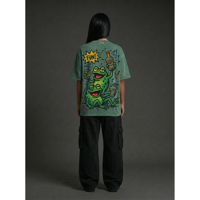 Dancing frogs - Washed Oversized | NEX Streetwear Egypt | T-Shirts