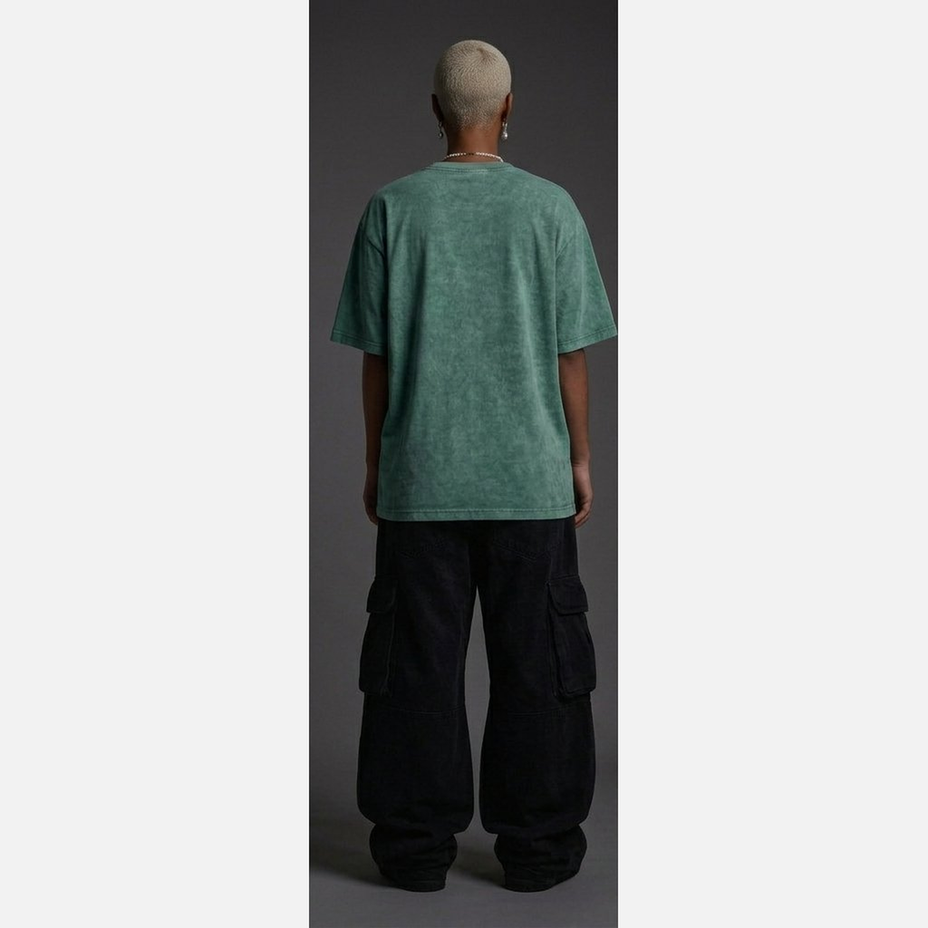 Washed Oversized T-Shirt - Green | NEX Streetwear Egypt | Basic T-Shirts