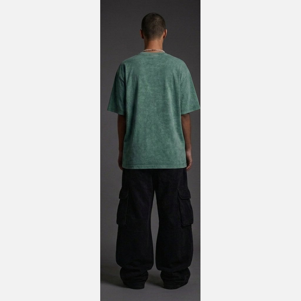 Washed Oversized T-Shirt - Green | NEX Streetwear Egypt | Basic T-Shirts