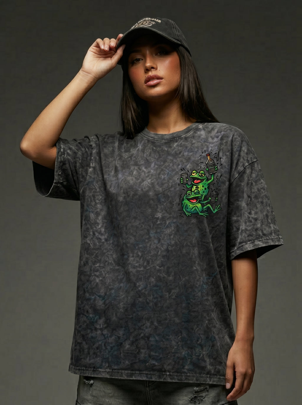 Dancing frogs - Washed Oversized | NEX Streetwear Egypt | T-Shirts