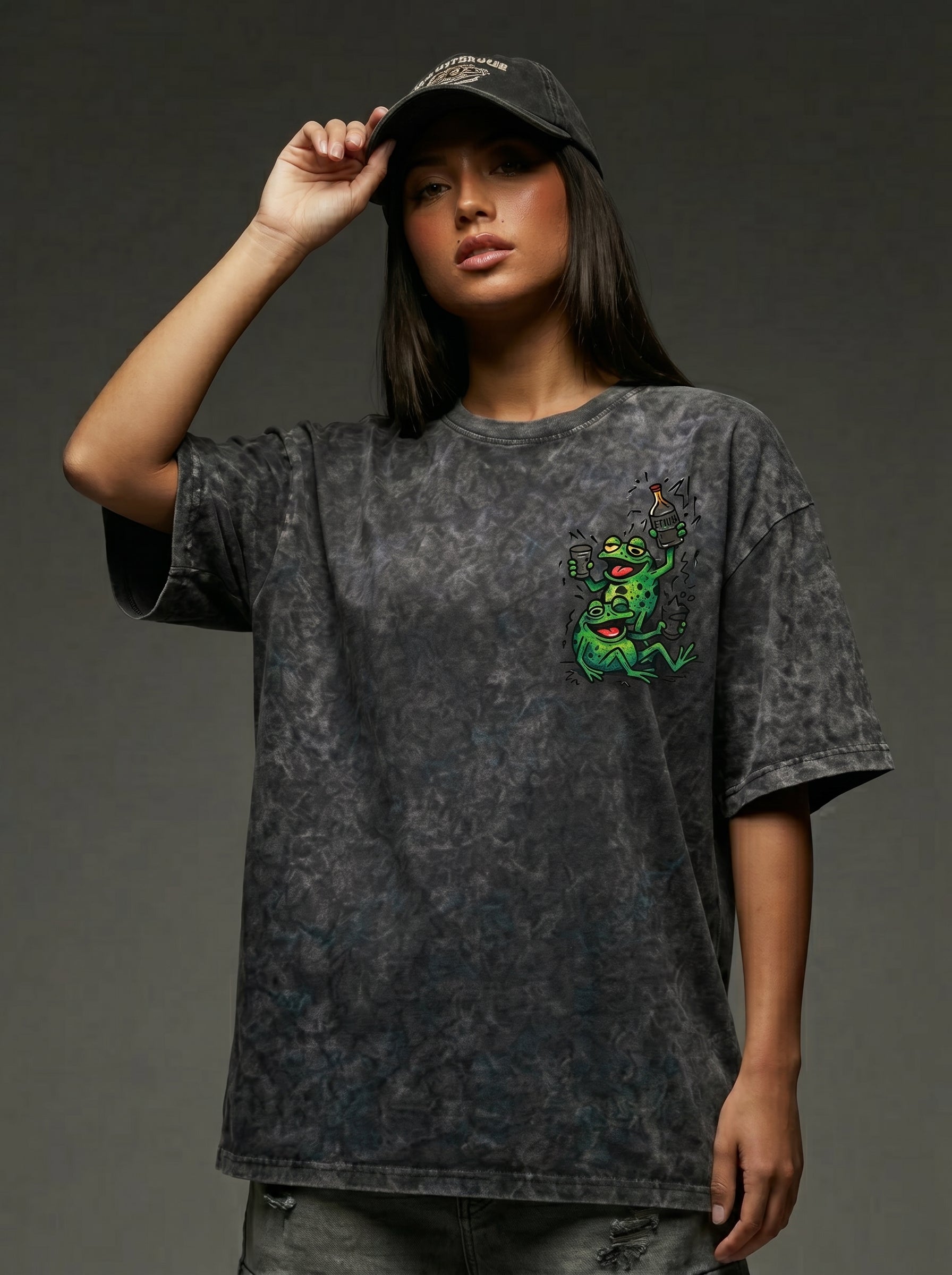 Dancing frogs - Washed Oversized | NEX Streetwear Egypt | T-Shirts