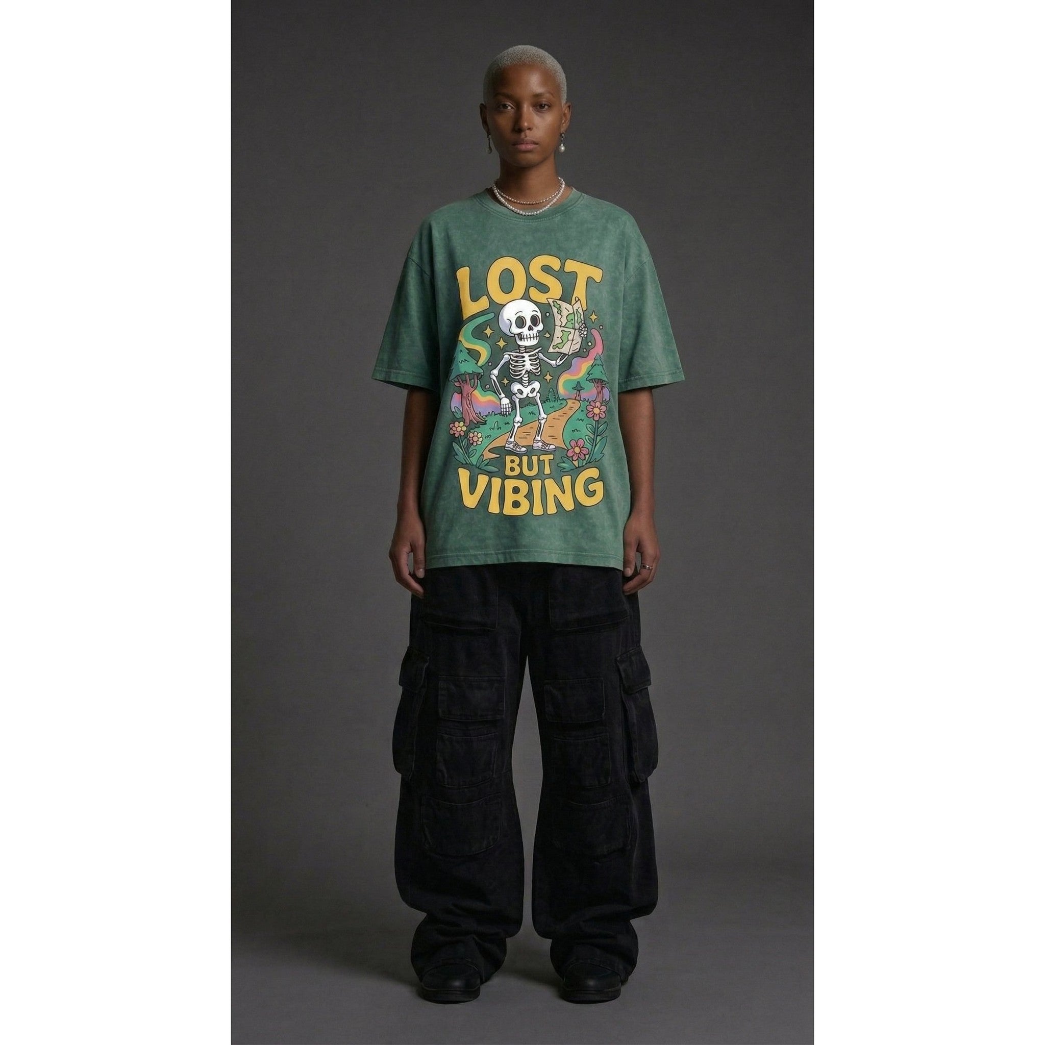 Lost but Vibing - Washed Oversized Unisex T-Shirt