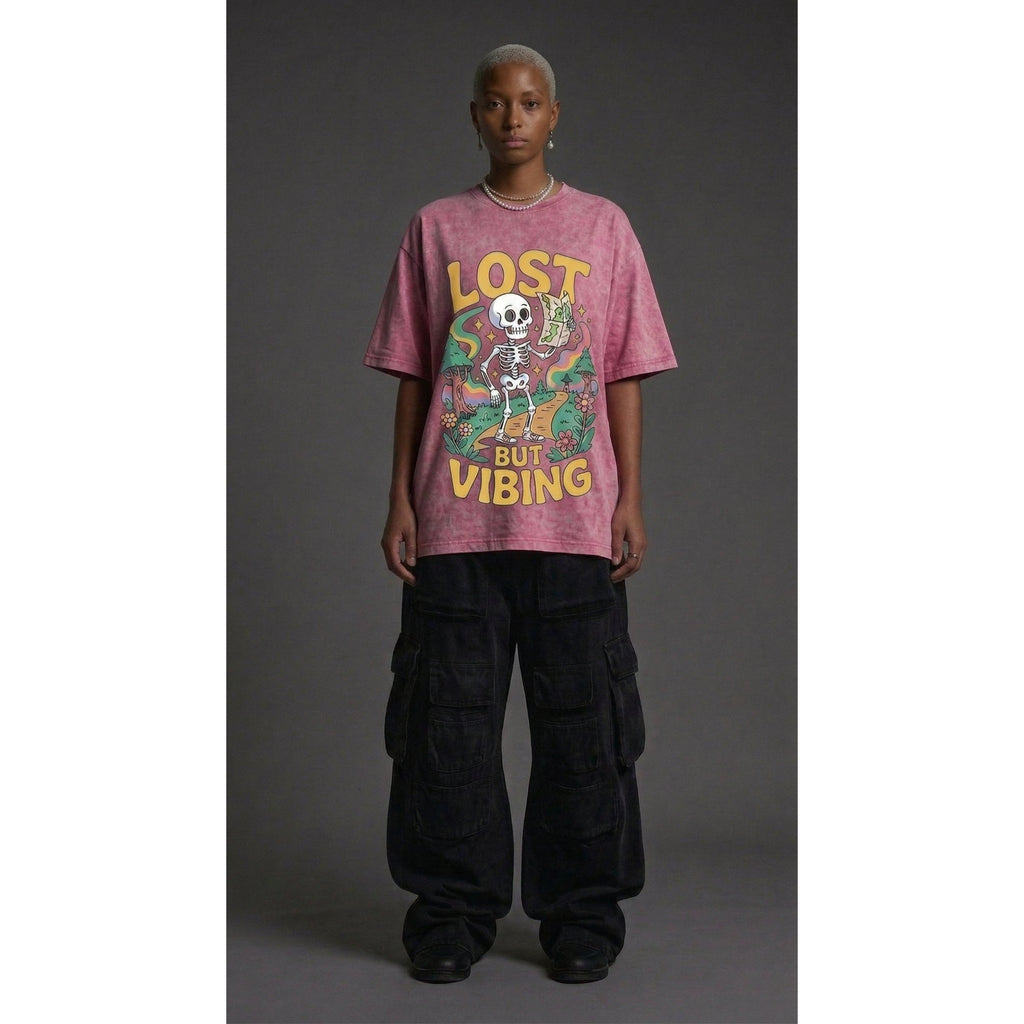 Lost but Vibing - Washed Oversized T-Shirt | NEX Streetwear Egypt | T-Shirts