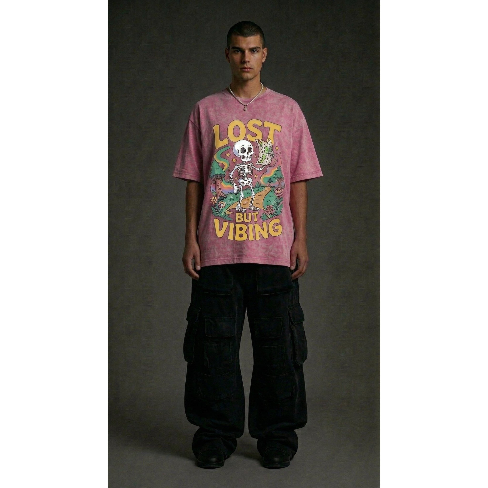 Lost but Vibing - Washed Oversized T-Shirt | NEX Streetwear Egypt | T-Shirts