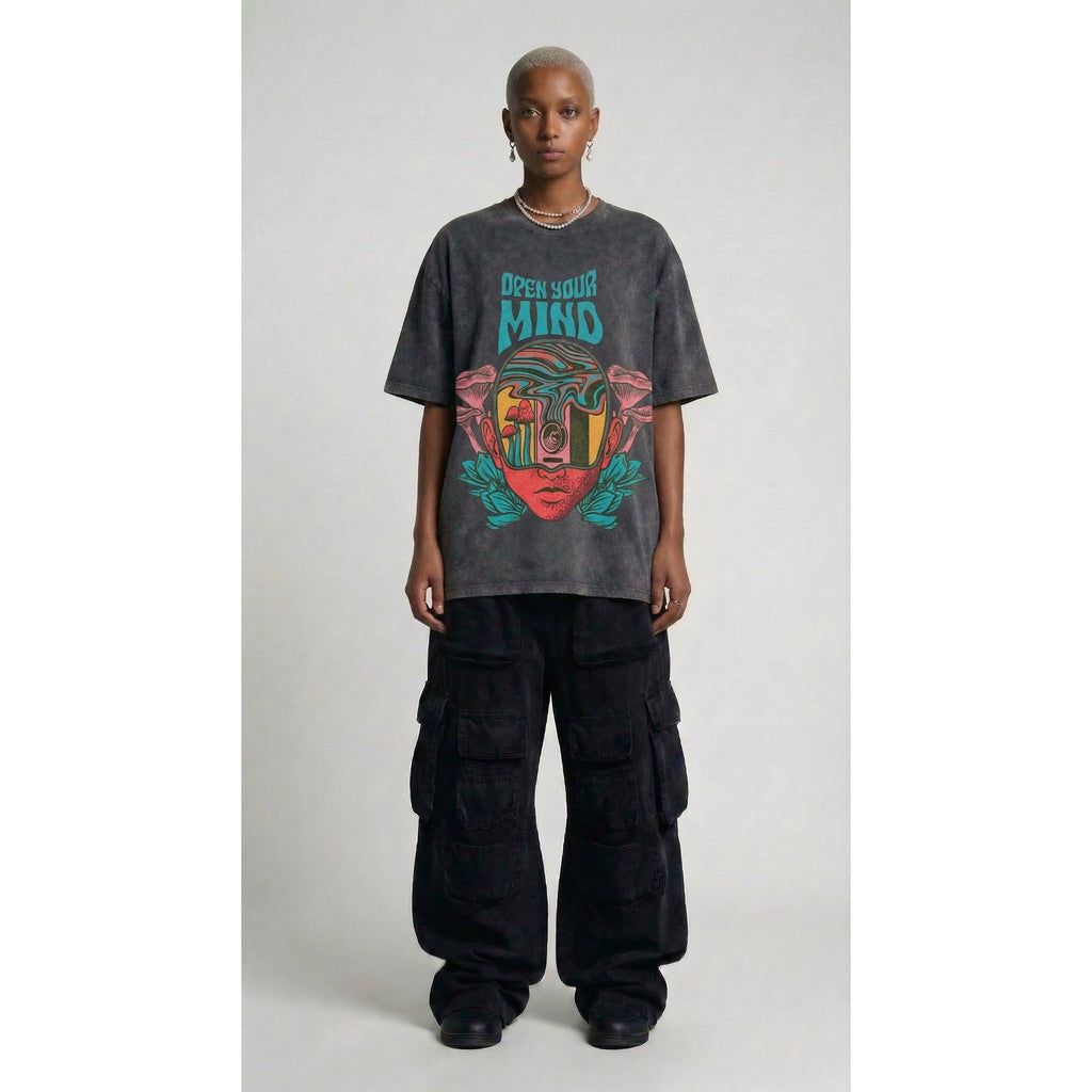 Open you mind - Washed Oversized Unisex t-shirt