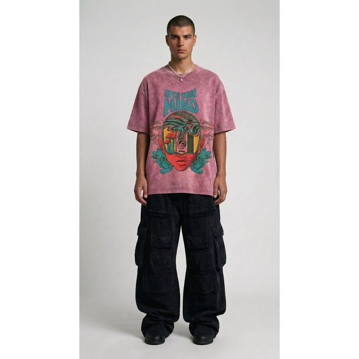 Open you mind - Washed Oversized T-shirt | NEX Streetwear Egypt | 