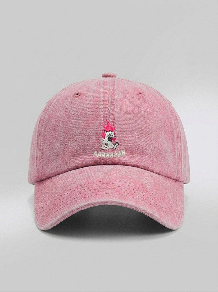 AAAAAAH Cat Washed Cap – Washed Pink – NEX