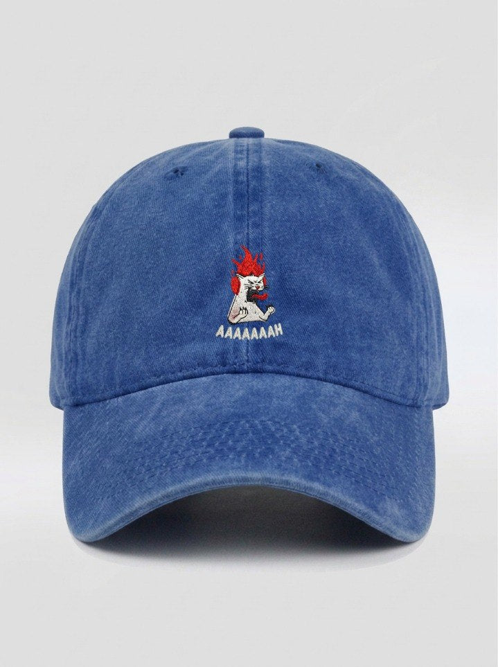 AAAAAAH Cat Washed Cap – Washed Blue – NEX