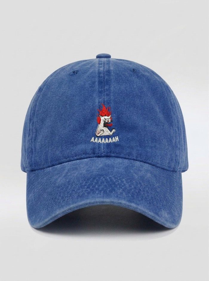 AAAAAAH Cat Washed Cap – Washed Blue – NEX