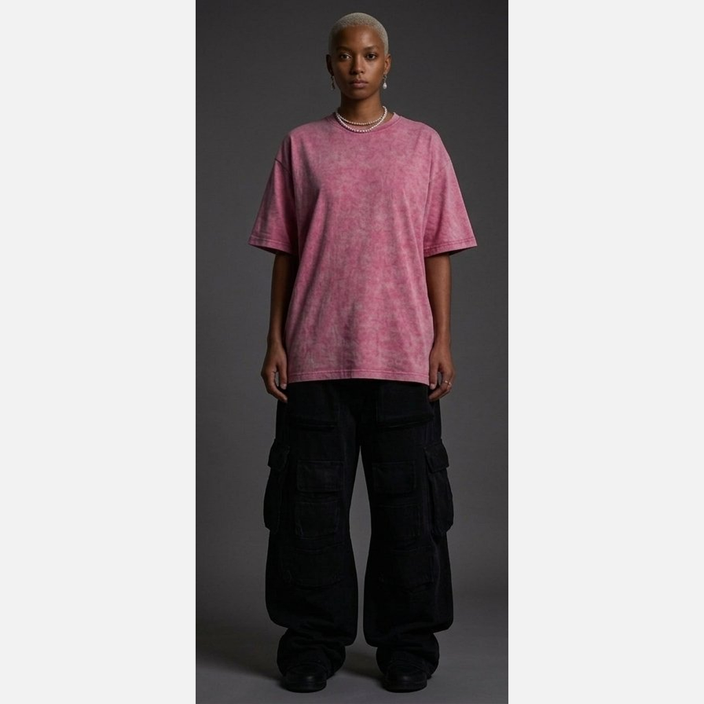 Washed Oversized T-Shirt - Pink | NEX Streetwear Egypt | Basic T-Shirts