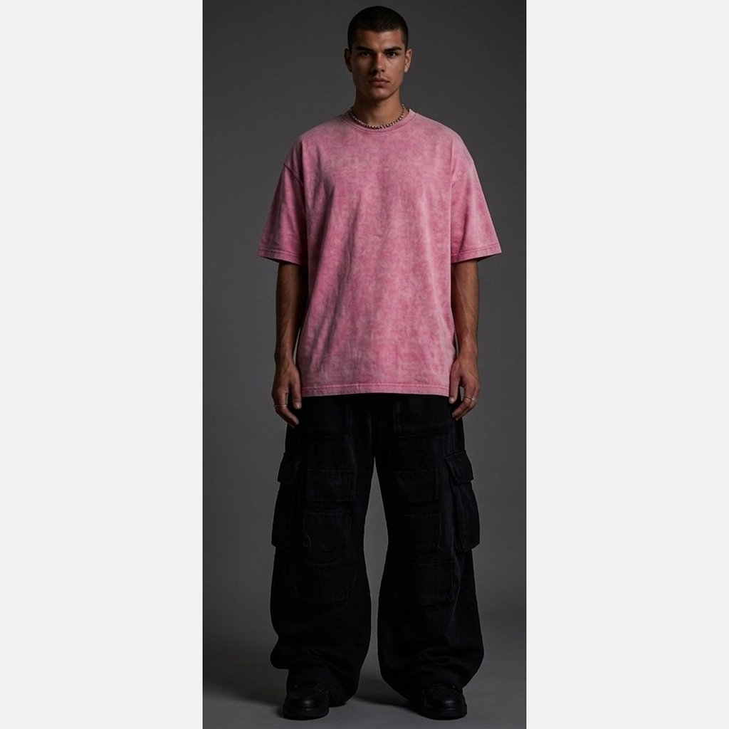 Washed Oversized T-Shirt - Pink | NEX Streetwear Egypt | Basic T-Shirts
