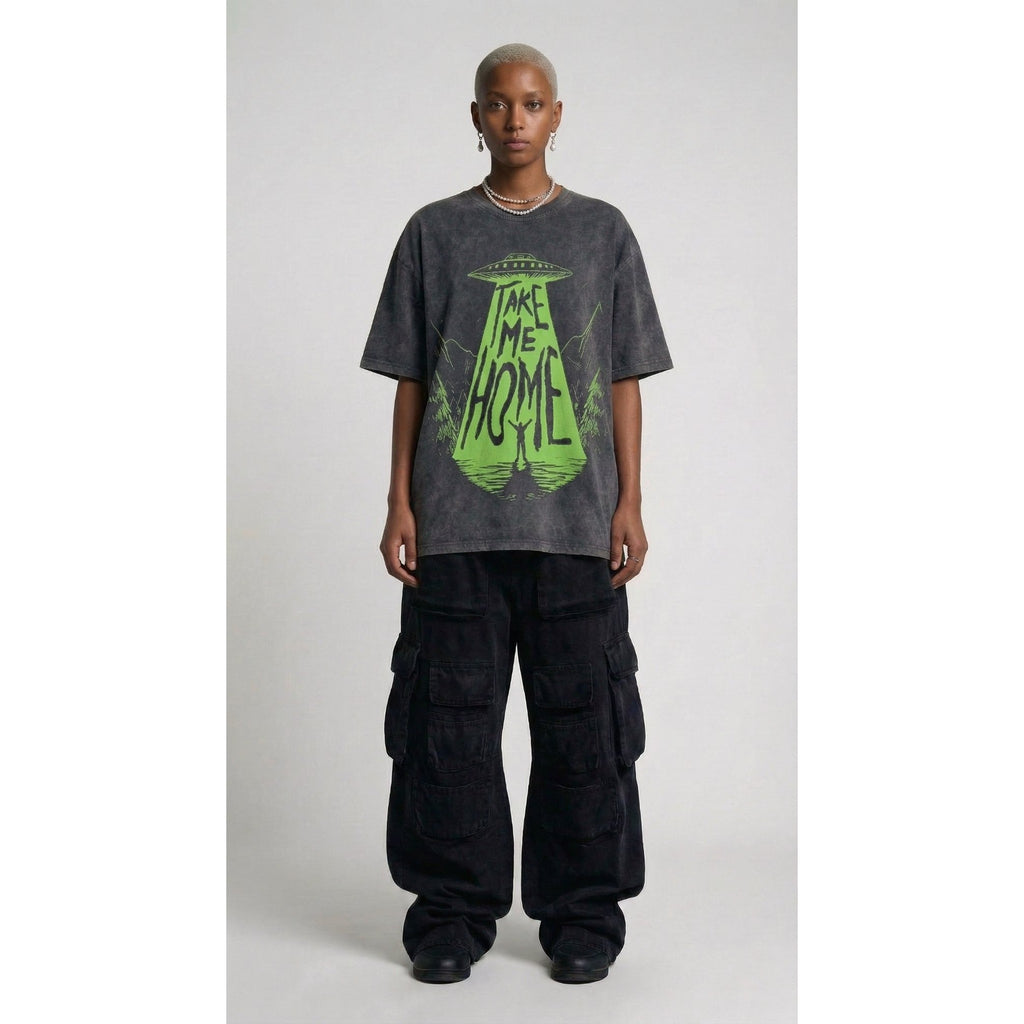 Take Me Home - Washed Oversized T-shirt | NEX Streetwear Egypt | T-Shirts