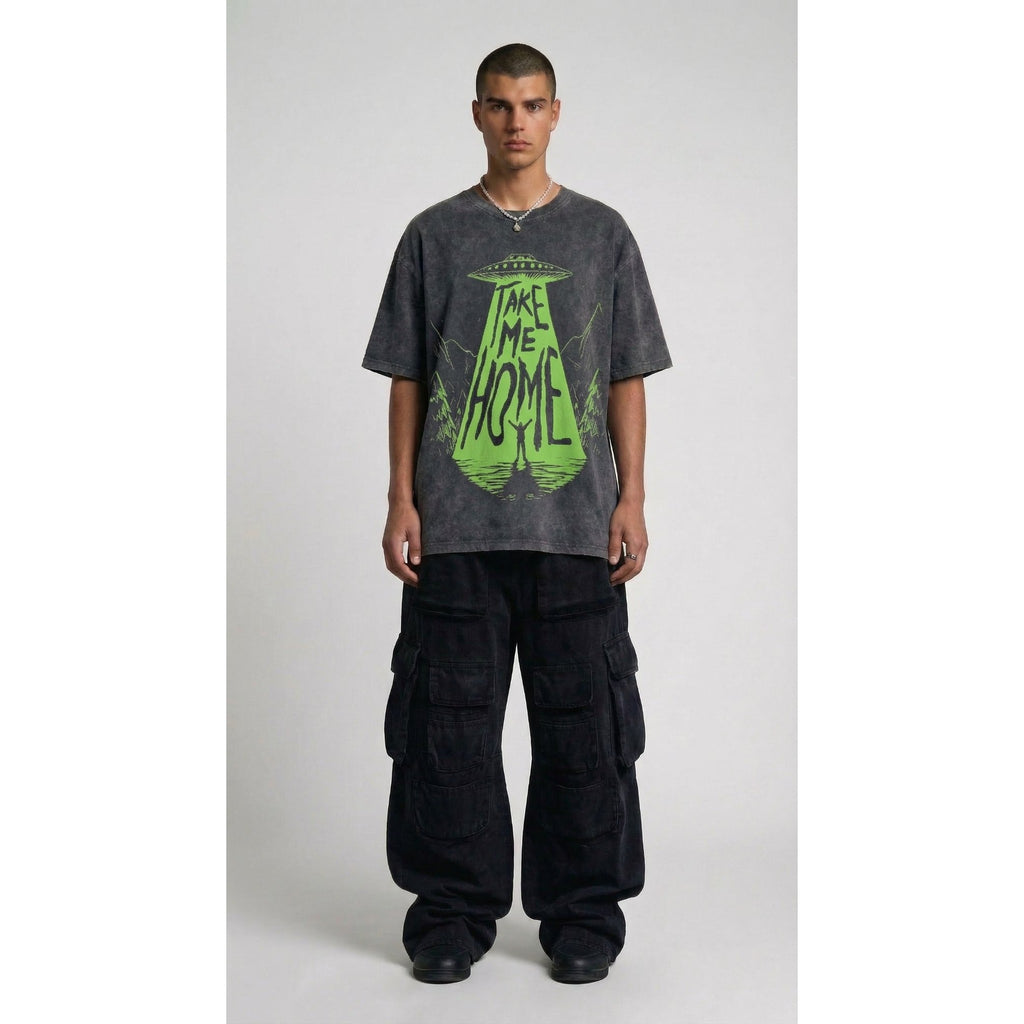 Take Me Home - Washed Oversized T-shirt | NEX Streetwear Egypt | T-Shirts